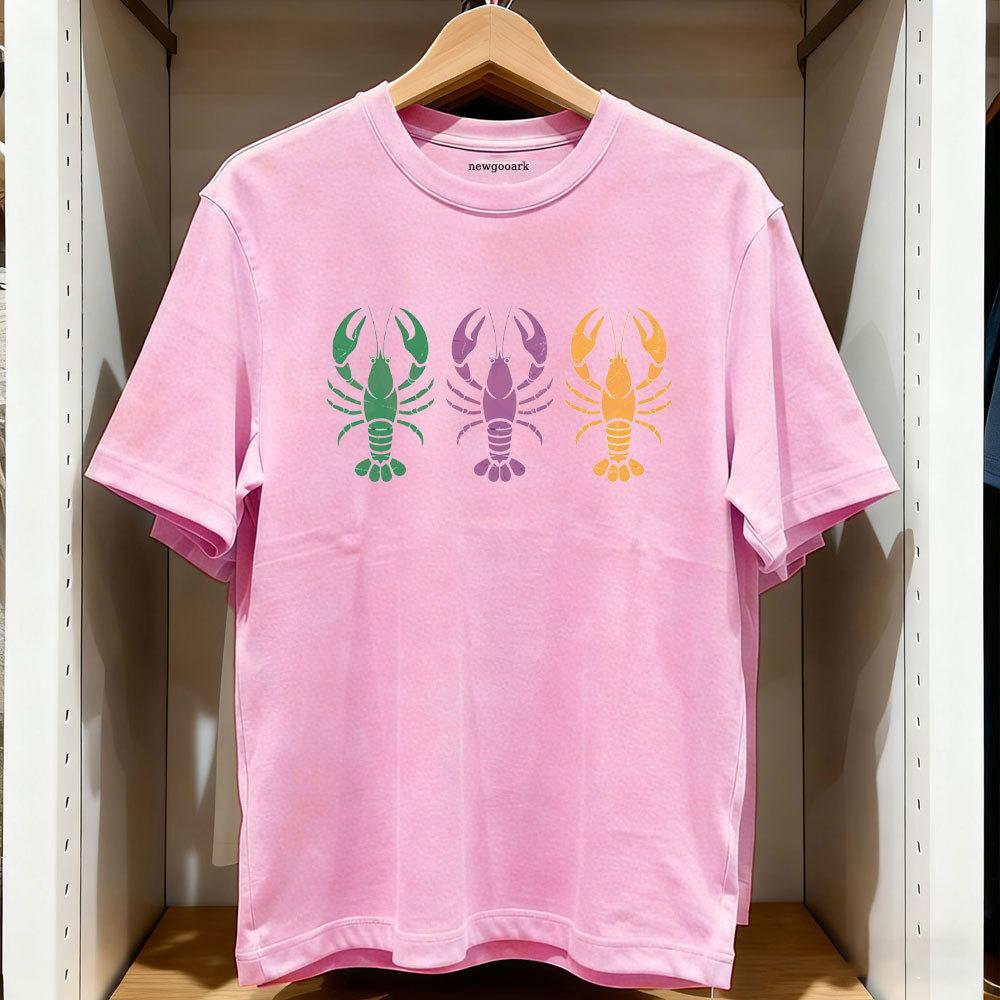 Mardi Gras Carnival TShirt Fleur De Lis Crawfish Woman Man Casual Cotton Graphic T Shirts Creative Streetwear Camisetas Tops