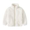Unisex Children's Warm Fleece Jacket with Pockets - Korean Style, Stand Collar, Long Sleeve