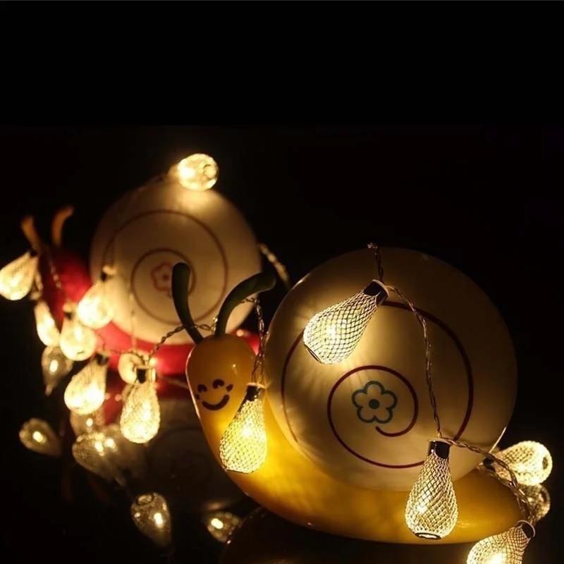 20led Battery Operation Led String LED Metal Drip String Lights Patio Wedding Party Christmas Lights Bedroom Wedding Decoration