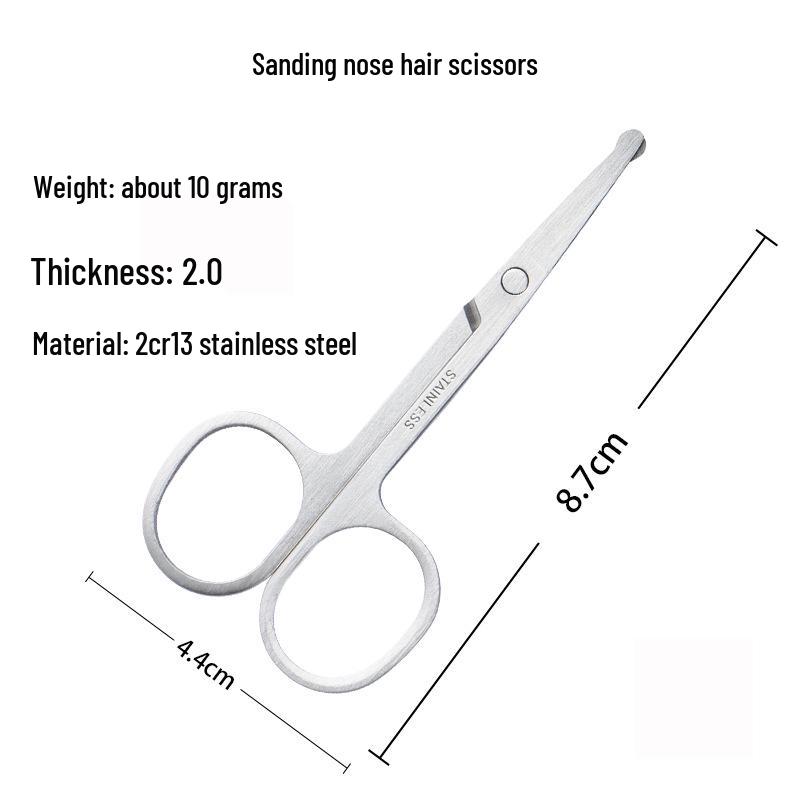 Stainless Steel Nose & Eyebrow Scissors: Pointed & Round Tips, Various Styles for Beauty & Makeup Needs