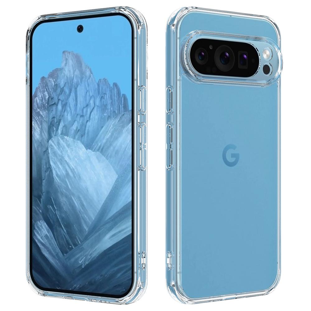 For Google Pixel 9 Pro Case TPU Frame Clear Acrylic Back Phone Cover Anti-Scratch