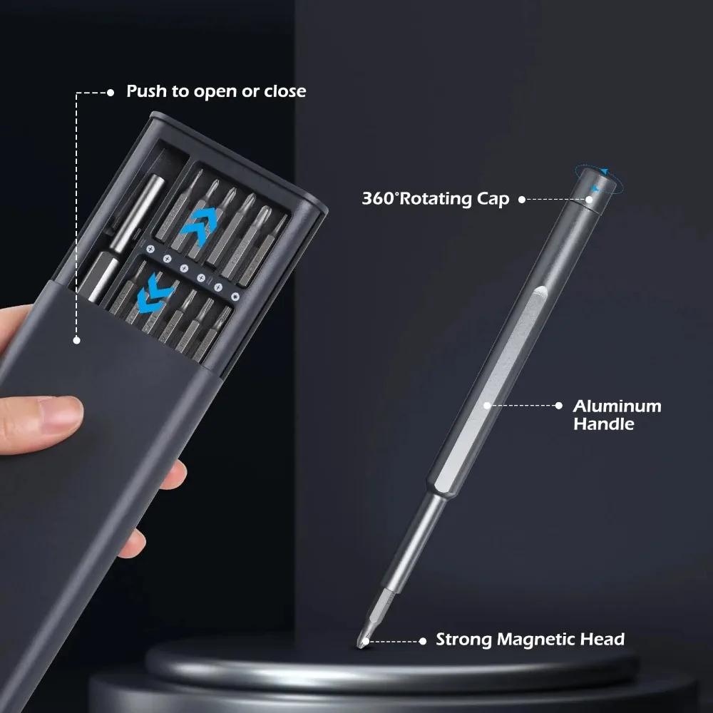 Precision Magnetic Screwdriver Set 25 in 1 Multi Head Repair Tool Kit for Phone Computer Watch Camera Glasses DIY Maintenance