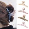 Korean New Fashion 11.5cm Geometric Hollow Hair Clip Simple Marbling Acetic Acid Shark Clip Hair Accessories