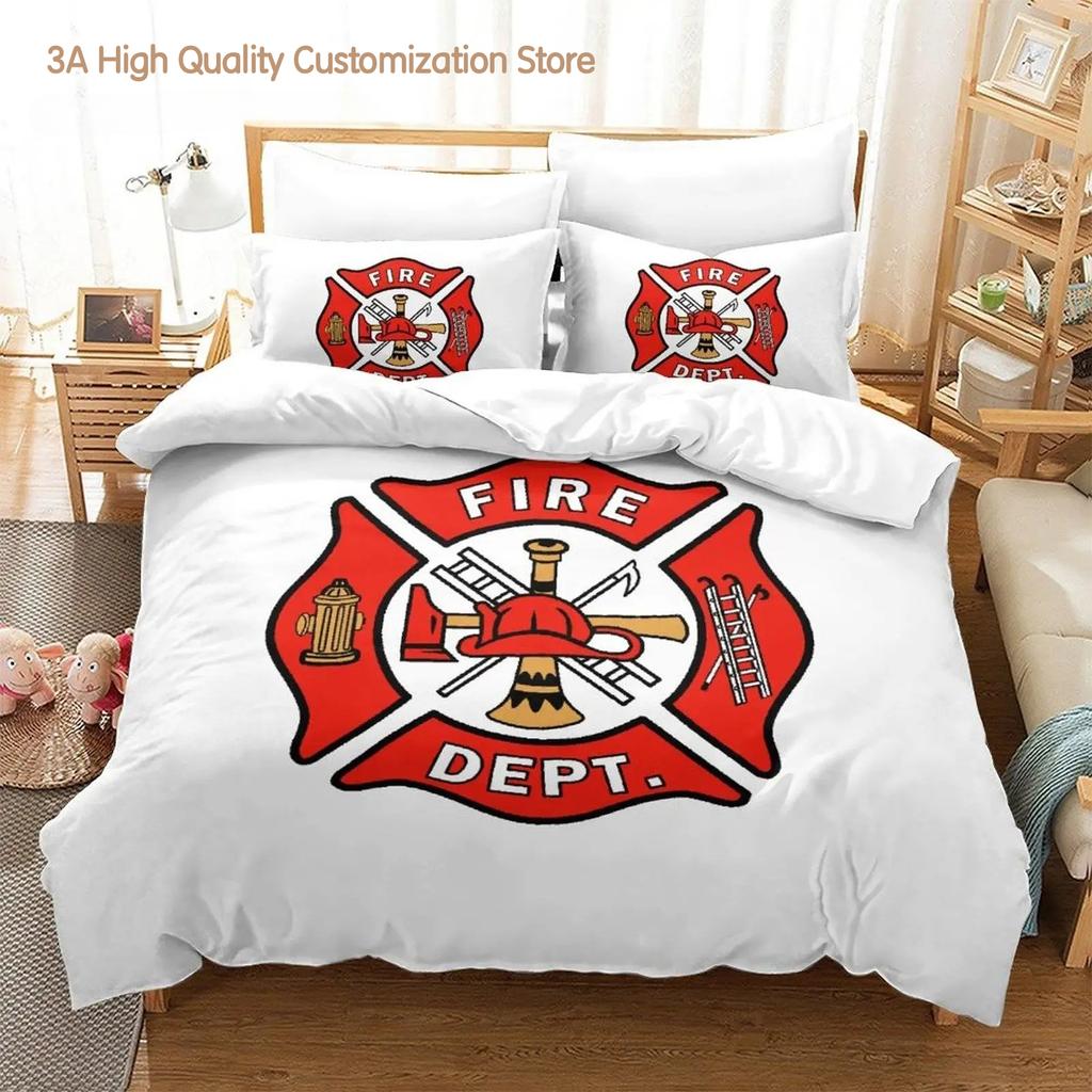New Firefighter Rescue Bedding Set Single Twin Full Queen King Size Bed Set Aldult Boys Bedroom Duvetcover Set 3D Bed Sheet Set