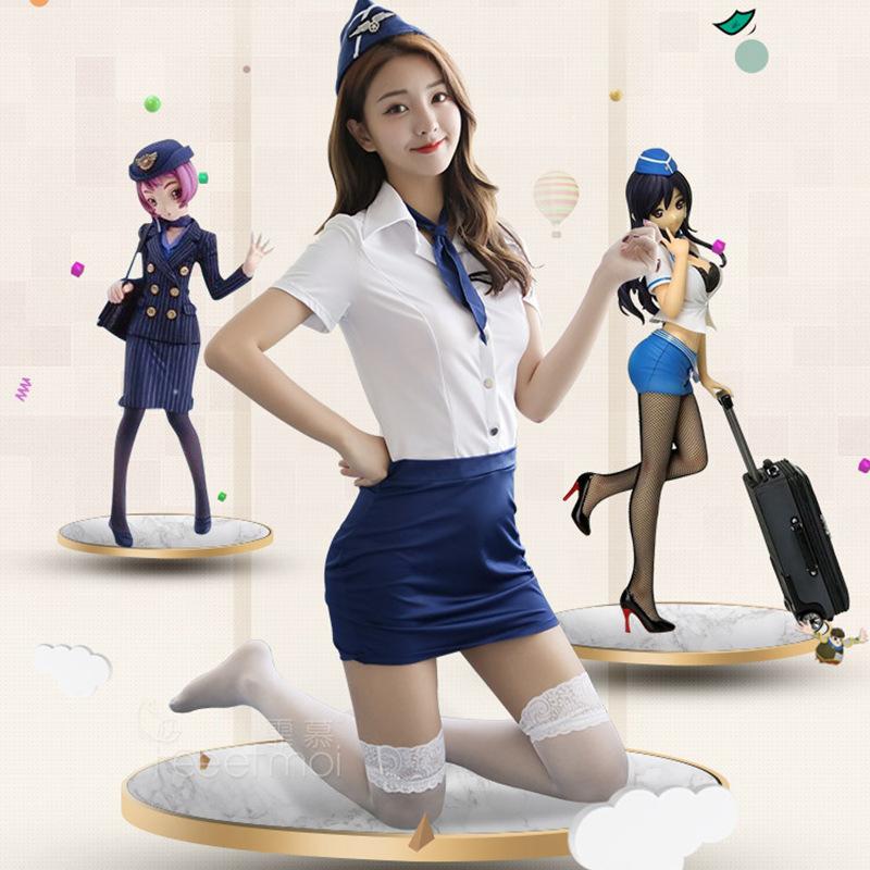Sexy Underwear Split Workplace Flight Attendant Seduction Sexy Hip Skirt Career Suit Game Role Playing
