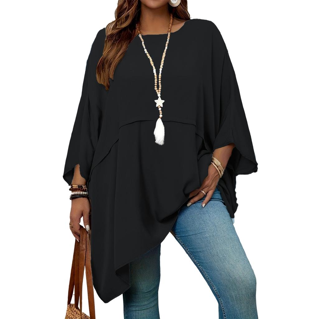 Women's Fashionable Three,quarter Sleeves Elegant Commuting And Casual Top