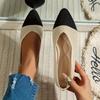 New 2026 Women's Flat Shoes Fashion Leisure Comfortable Walking Large Size Pointed Shallow Elastic Knitting Face Versatile