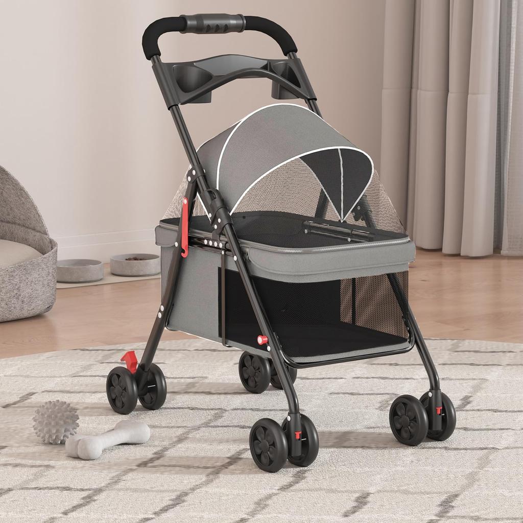 Athvcht Pet Stroller with Pet Baby Dog Stroller Dark Easy Easy Large High Load for Dogs and Cats Casters, 360° Rotating, Stroller, (70x48.5x92.5CM,