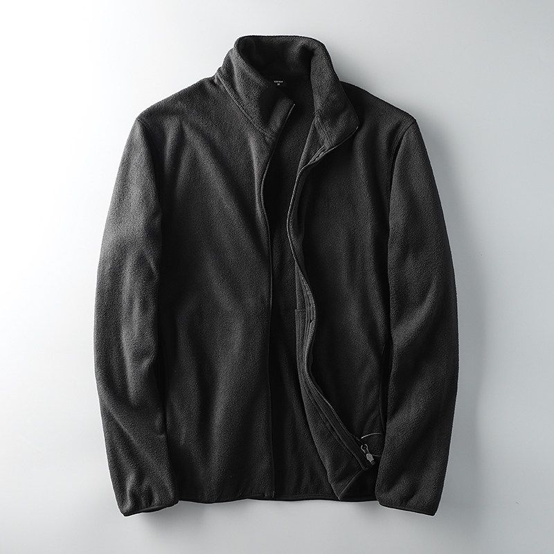 Fashion Brand Double-Sided Polar Fleece Export Original Stand Collar Jacket Black XL