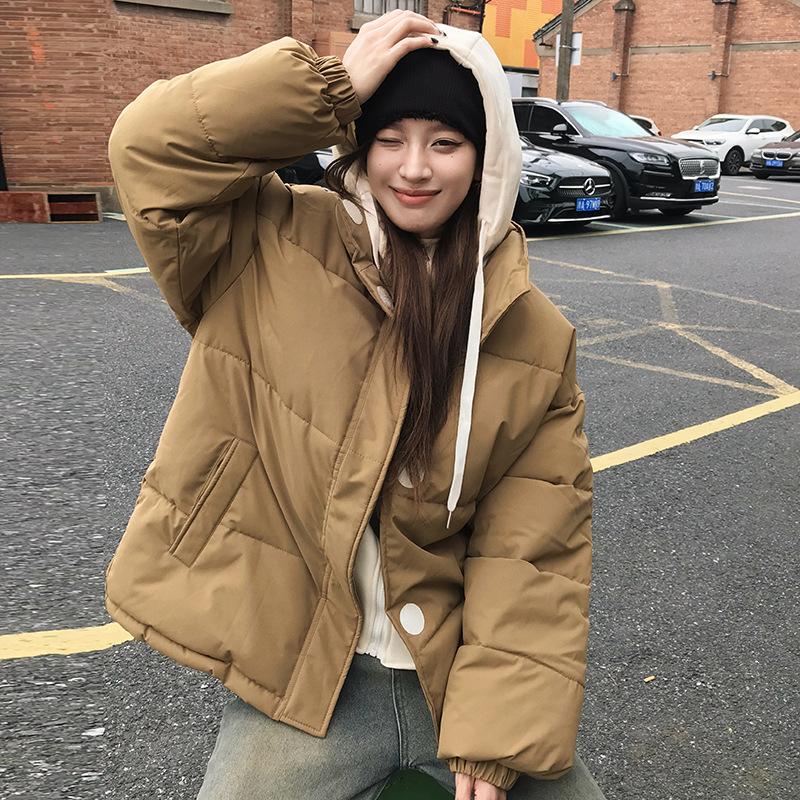 Fake Two-piece Down Cotton-padded Jacket, New Women's Thickened Short Winter Loose Cotton-padded Jacket, Cotton-padded Jacket.
