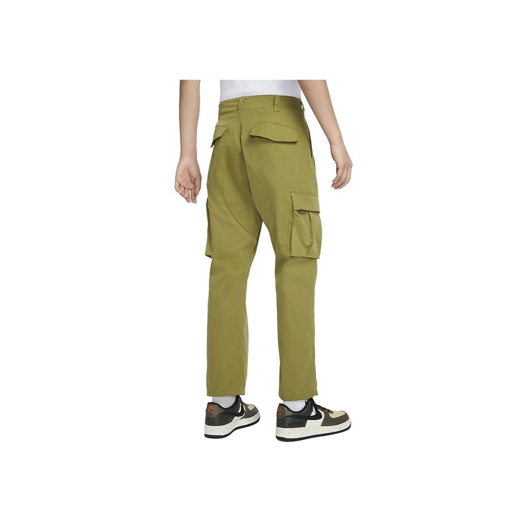 Nike Logo Print Woven Drawstring Joggers Men Bottoms Pro-Green FQ6566-378