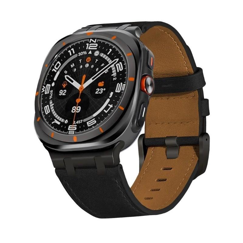 Luxus-Lederarmband für Samsung Galaxy Watch 7 Ultra/8 Ultra 2026 47mm Armband Lückenlos Uhrenarmband Herren Damen Armband Zubehör