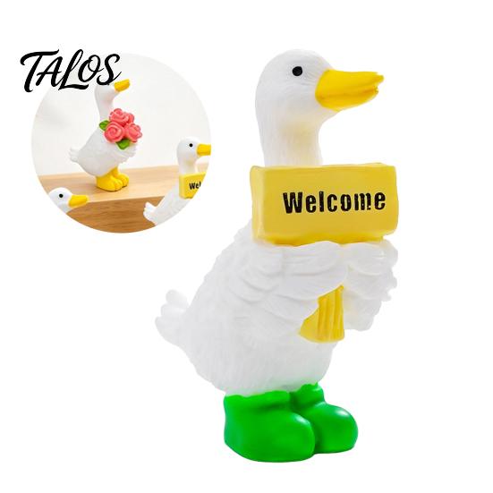Small Landscaping Accessories Mini Garden Duck Figurine, Cute Farm Dolls, Desktop Animal Figurines for Car Dashboard Figurines, Micro Landscape