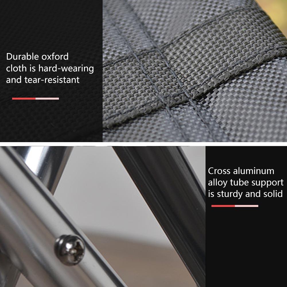 Aluminum Alloy Folding Chair, Portable Camping Stool with Oxford Fabric for Hiking, Fishing, Outdoor Picnic