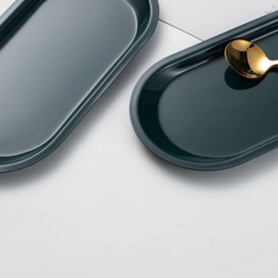 Лоток для хранения мини-портативный овальный поднос для полотенец из нержавеющей стали — фото 6