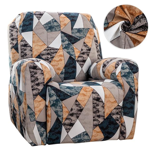 Printed Recliner Sofa Cover Stretch Reclining Seats Cover For Living Room Non -Slip Relax Lazy Boy Armchair Covers For Home Decor