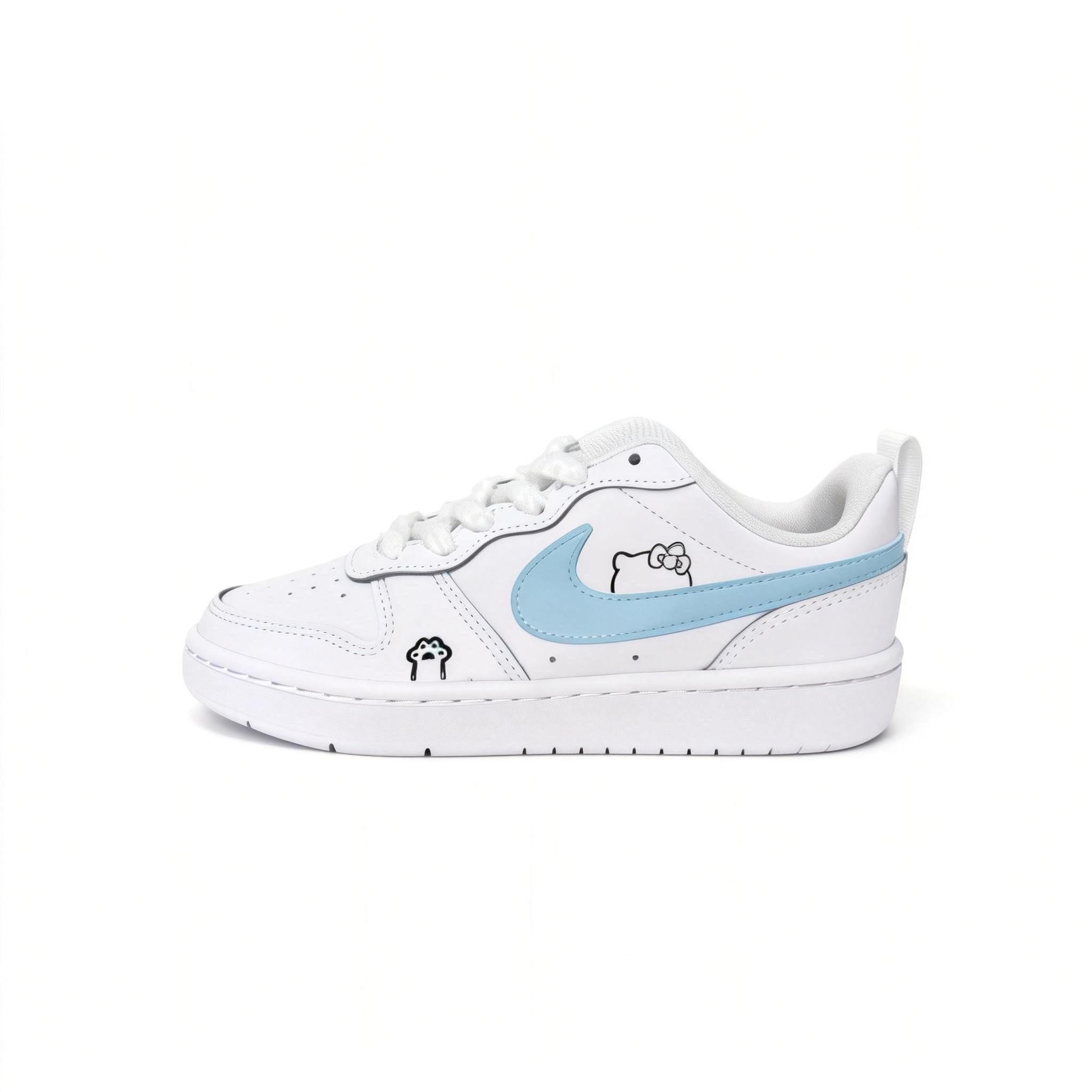 

Nike Hello Kitty Paw Leather Cushioning Abrasion Resistant Slip Resistant Low top Skateboard Shoes Unisex Pink Blue BQ5448-100(team1670-) 35.5