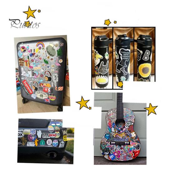 

100 шт., неоновые граффити, наклейки с богатым узором, водонепроницаемые, гитара, скейтборд, модные виниловые наклейки для детей, подростков, взрослых