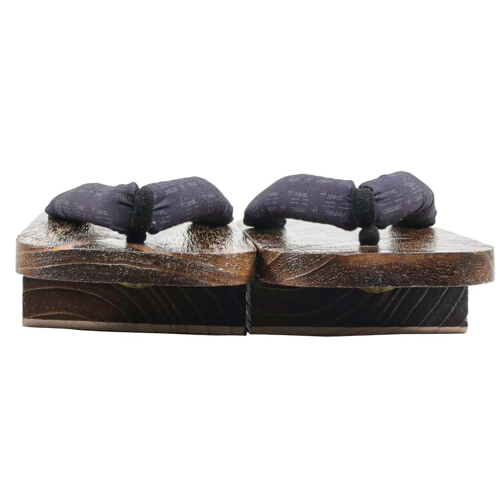 Geta with Two Patterned Paulownia for Men Brown [KYOETSU] (Japanese Clogs) Teeth, Straps, Base, (27.0cm, 3)