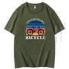 Cyclist Cycling Poster Vintage Graphic T Shirts Life Is Better Ona Summer Cotton Big Size Short Sleeve T Shirt Mens Clothes