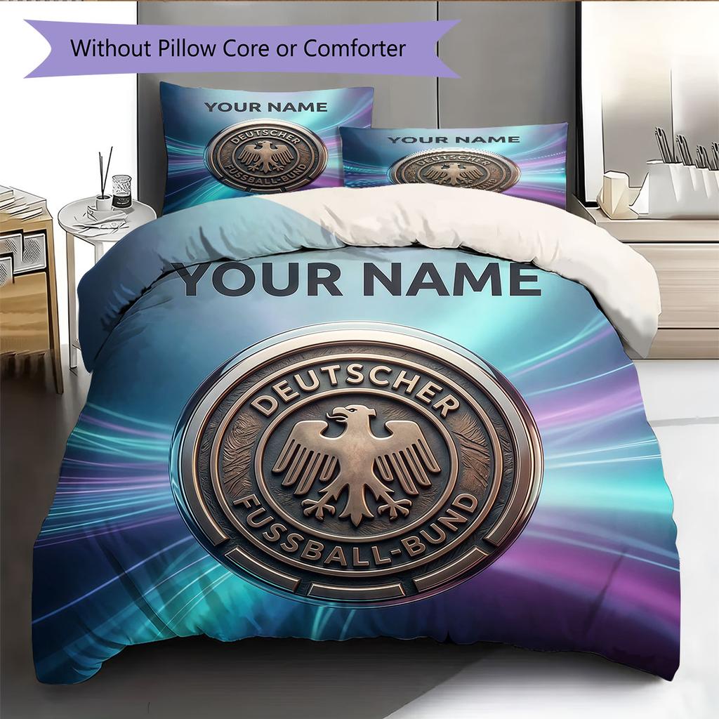 Custom Name,Germany Pattern Bedding Home Decoration Birthday Gift ( 1 Duvet Cover + 2 Pillowcase, Without Core),fan Merchandise.