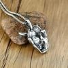 Necklace Domineering Bull Horn Prajna Face Steel Color Men's Ghost Face Casting Pendant