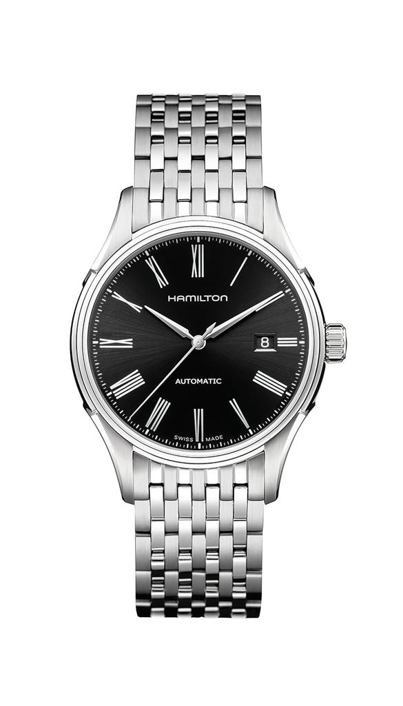 Hamilton Valiant Auto Roman Black Metal Men's Watch (H39515134) with Official Warranty [Official Import]