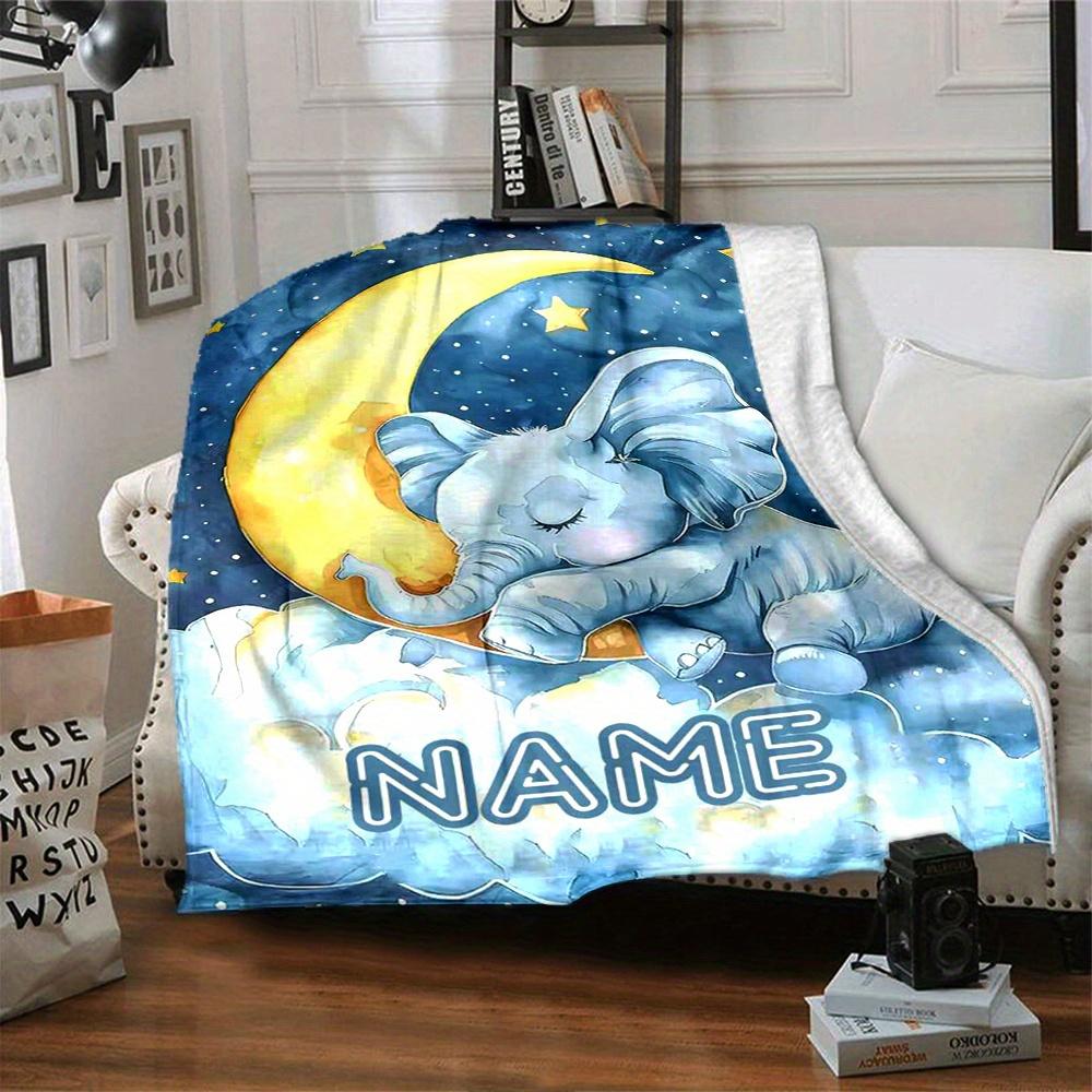 Elephant Moon Stars Home Blankets Comfortable Soft Lightweight Allseason Multipurpose Blanket For Picnics Couches Offices Beds Living Rooms Gifts For