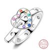 Fashion Luminous Firefly Rings 100% 925 Silver Eternal Heart-Shaped Zircon Rings Fine Wedding Engagement Jewelry Gifts