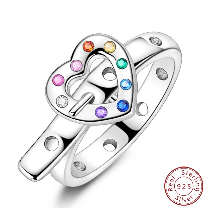 Fashion Luminous Firefly Rings 100% 925 Silver Eternal Heart-Shaped Zircon Rings Fine Wedding Engagement Jewelry Gifts