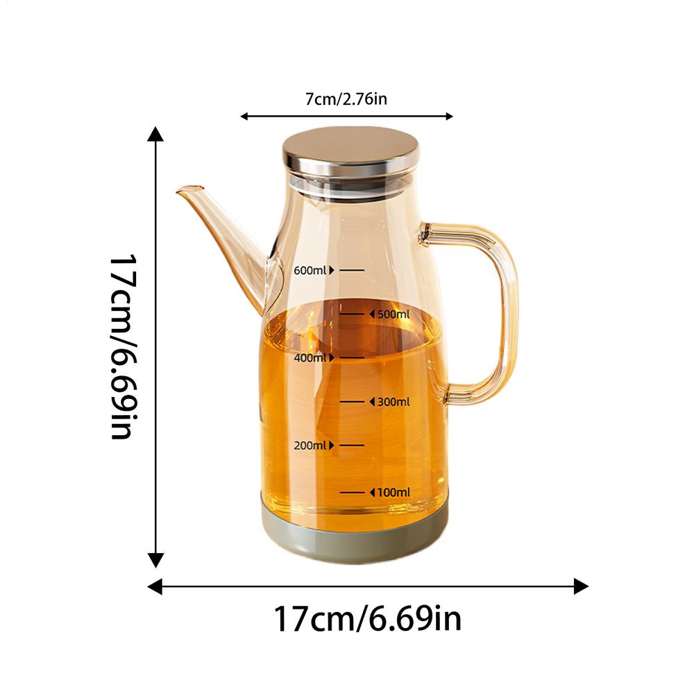 

Cooking Oil Dispenser For Kitchen Wide-mouth Glass Oil Dispenser Leakproof Baking Pourer For Kitchen Home Cooking Baking Salad