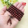 Red Sandalwood Buddhist Prayer Bracelet, 8mm 108 Beads, Multi-strand