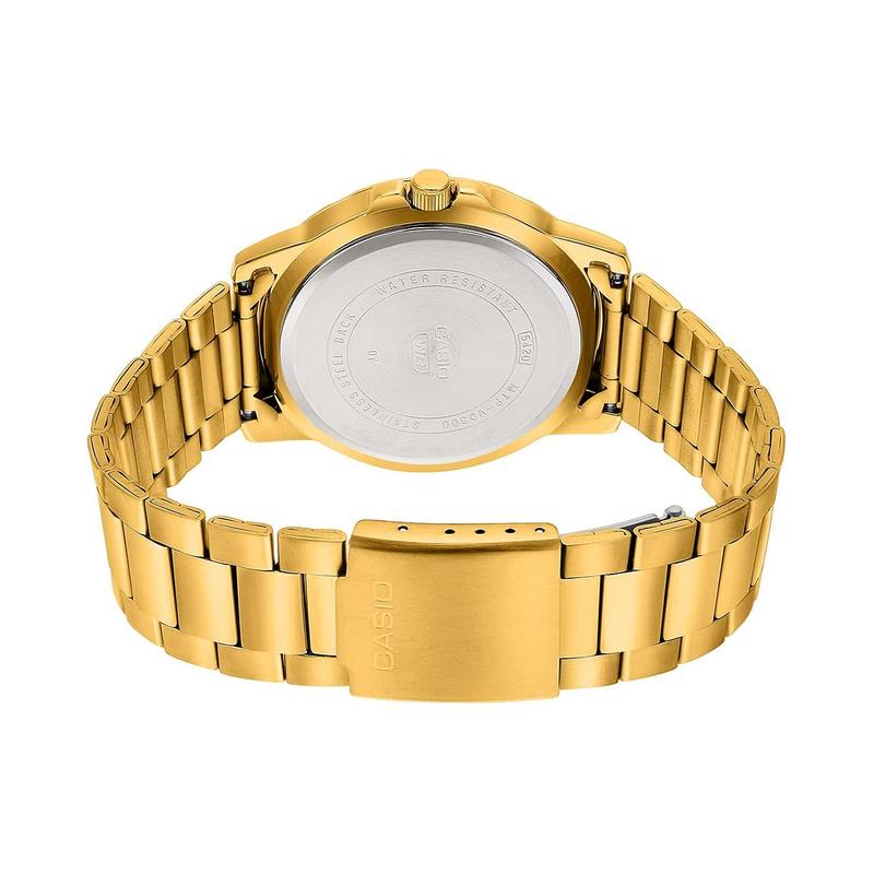 Casio CASIOSTANDARD Series Fashion Trend Business Retro Classic Three-eye Six-pin Gold Plate Waterproof Quartz Movement Stainless MTP-VD300G-9EUDF