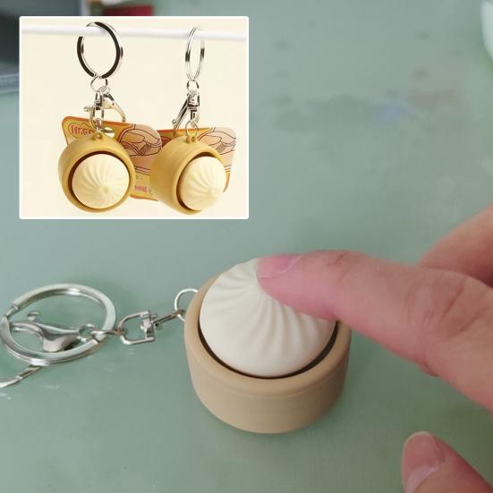 Knuspriges Tastatur-Fidget-Toy mit Knistergeräuschen zur Stressbewältigung – niedlicher, gedämpfter Brötchen-Schlüsselanhänger, tragbares Fidget-Toy zur Linderung von Angstzuständen und zur Förderung der Konzentration