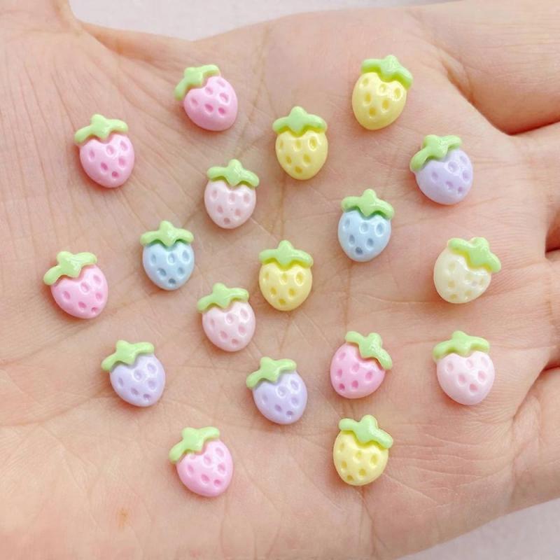 30pcs Strawberry Charms For Diy Jewelry, Nail Art & Crafting Supplies Kit