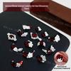 Nail Art Blood Red French Rhinestone Sparkle Camellia Decoration
