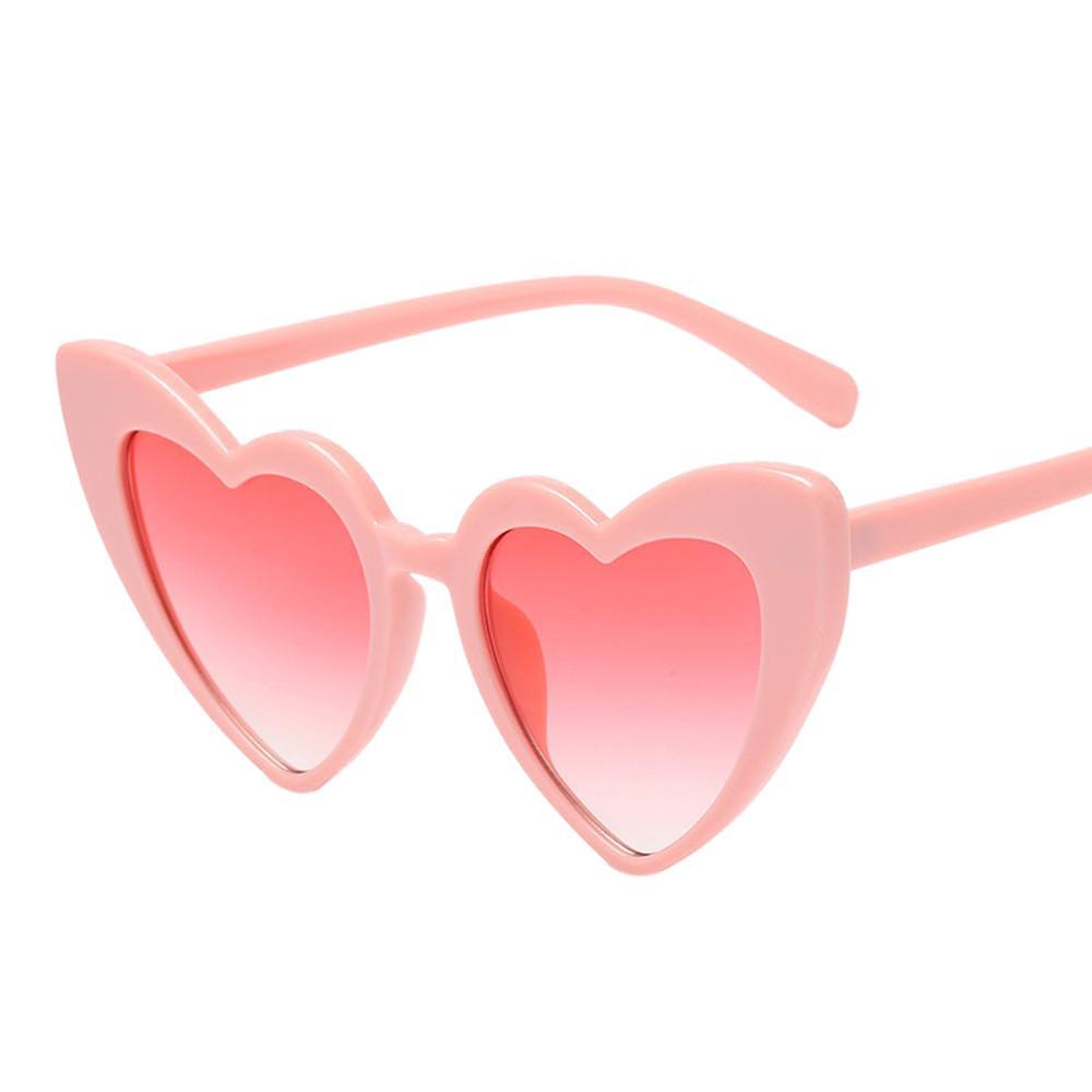 Women Retro Fashion Heart-shaped Shades Sunglasses Integrated UV Glasses