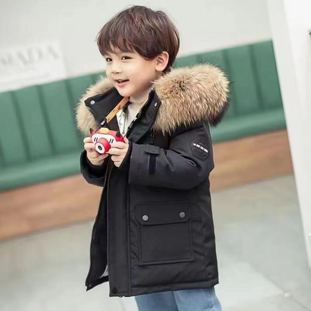 Children's Clothing, Boys' Cotton Jacket, Down Cotton Winter Clothing, Middle-aged and Older Children's Cotton Jacket, Thick and Warm Cotton Jacket