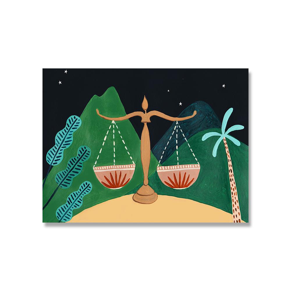 Horoscope Constellation Jungle Poster Taurus Libra Capricorn Zodiac Print Astrology Gift Canvas Painting Nursery Wall Art Decor