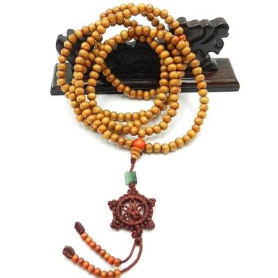 Mehrlagige Gebetsperlen 108 Tibetisch Buddhistischer Anhänger Meditationskette Glück Sandelholz Armband für Frauen
