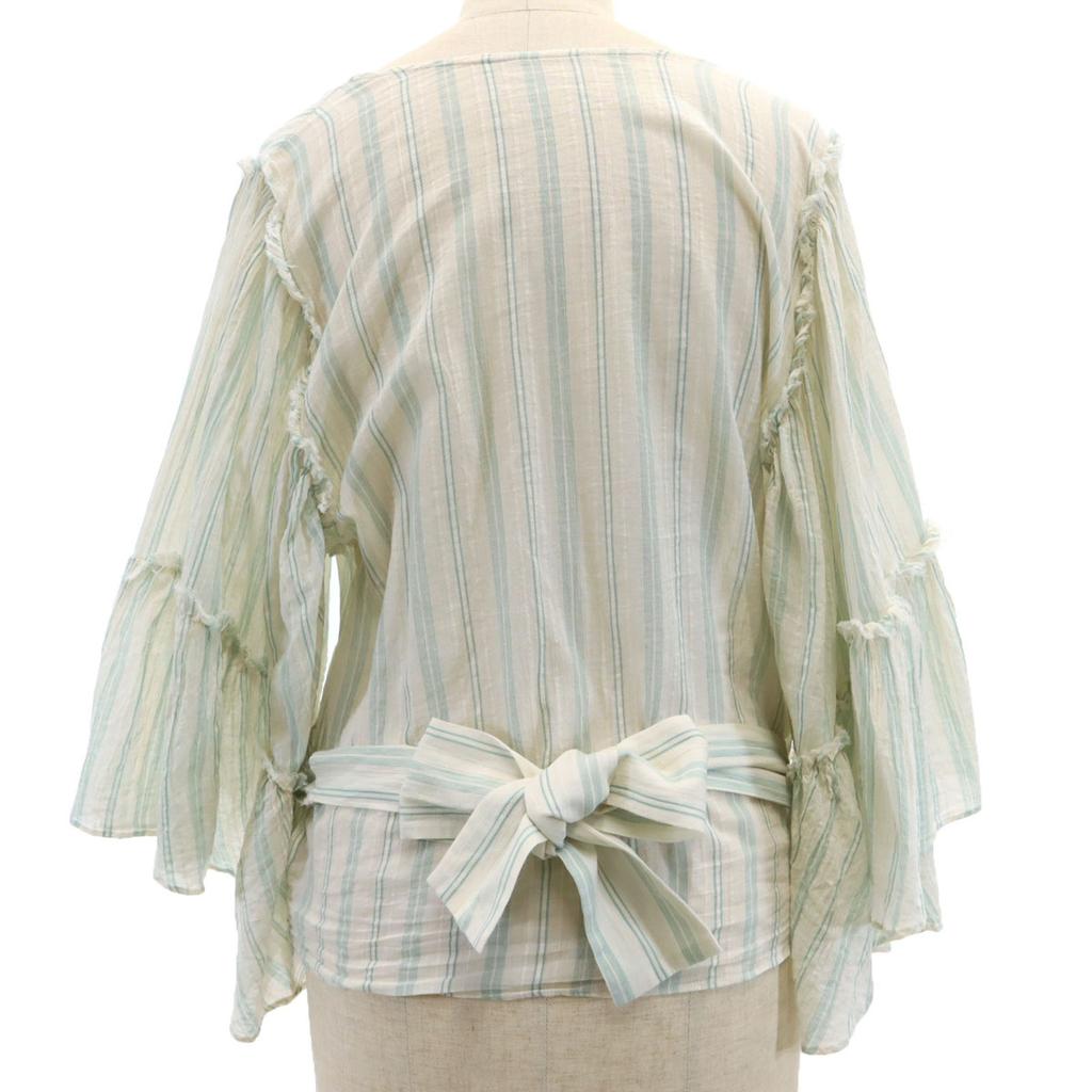PUBLIC TOKYO made in Japan Gestreifte 7/8-Ärmel-Bluse Damen Gebraucht