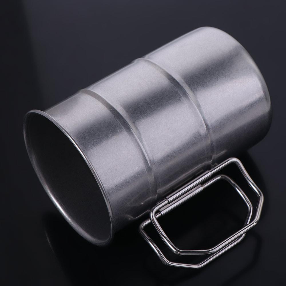 Oil Barrel Shape Stainless Steel Camping Mug Heat-resistant Portable Outdoor Drinking Cup  Coffee