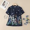 ZANZEA Women Summer Floral Print Casual Short Sleeve Lace Up Blouse