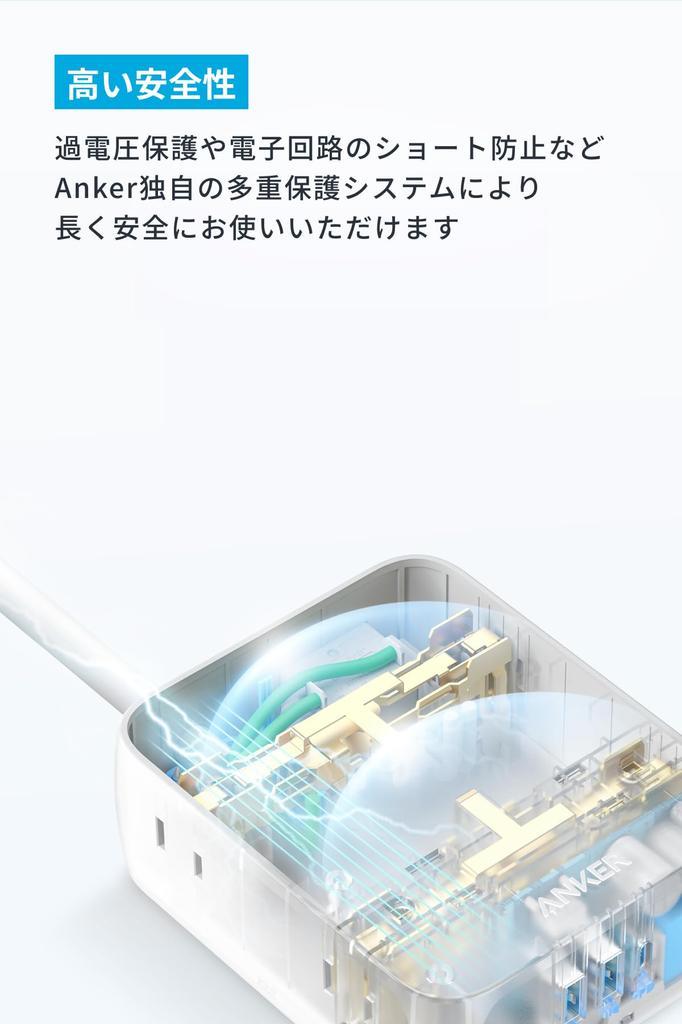Anker USB Power Strip power AC prodloužení s PSE technickou s USB Power (11 v 1) (USB kohoutek, kohoutek, zásuvka, port USB-C, port USB-A, kabel, 1,5m)