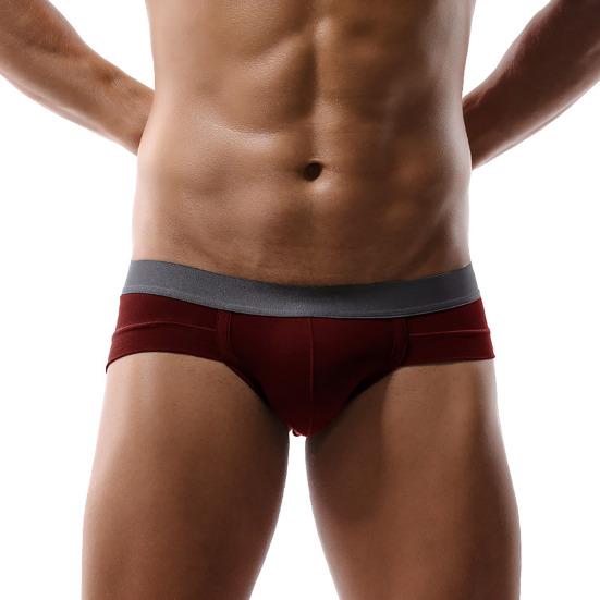 Men Boxer Underwear Low-rise Solid Color U-Convex Panties Soft Breathable Comfortable Slim Fit Elastic Underwear Daily Wear