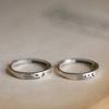2Pcs Love Heart Electrocardiogram Couple Open Rings For Women Men Lover Black Silver Color Engagement Wedding Valentine'Day Gift