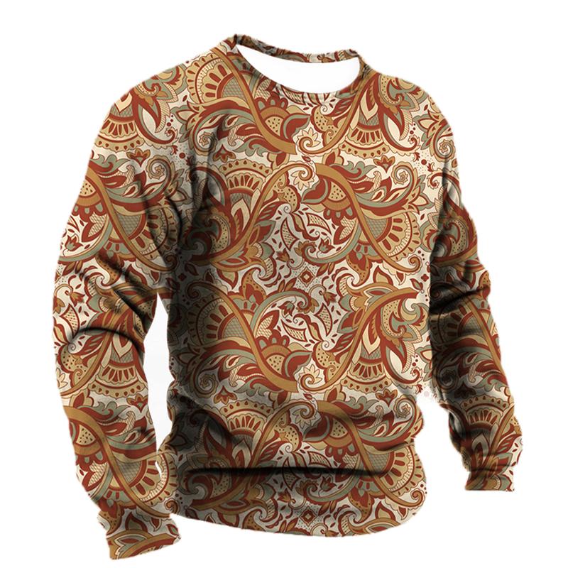 Men's T-shirt Baroque Graphics Fashion Printed T-Shirt Street O-neck Casual Clothes Oversized Top Men's Outdoor T-Shirt Pullover