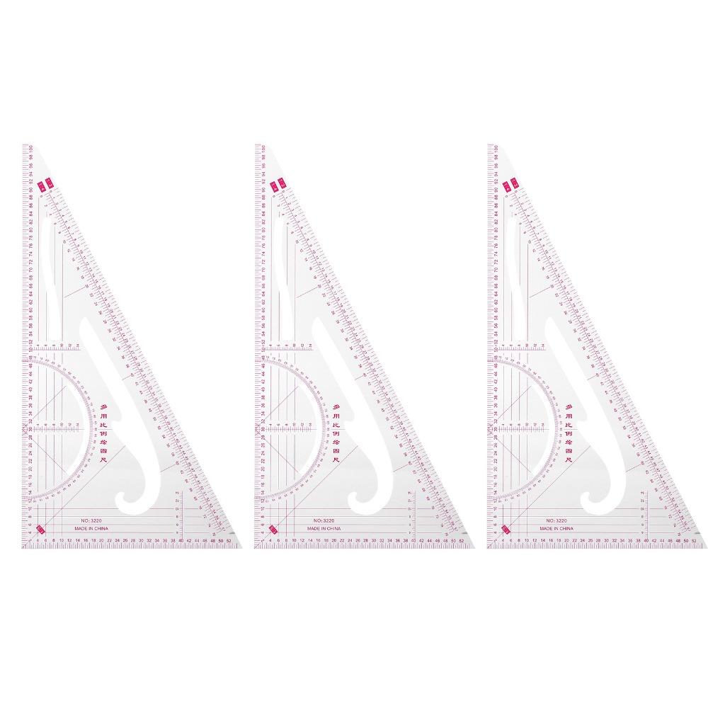 3pcs Clear Markings Garment Ruler Precise Measurement Scale Multifunctional Ruler Pattern Making