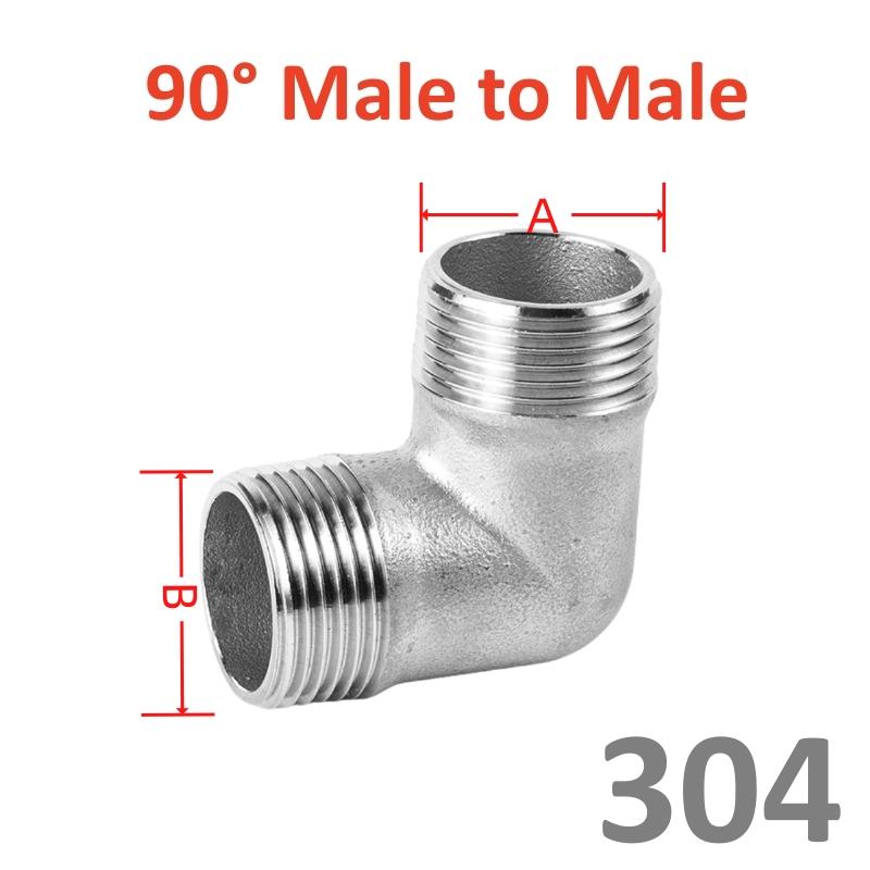 1/8" 1/4" 3/8" 1/2" 3/4" 1" Female X Male Thread Street Elbow 90 Degree Angled SS 304 Stainless Steel Pipe Fitting Connectors