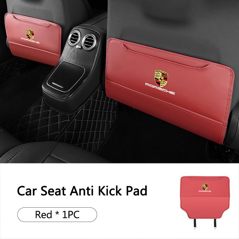 Car Seat Back Anti Kick Pad Leather Protective Pads for Porsche 718 Cayenne Panamera 911 Macan Taycan Cayman Boxster Sticker VN2